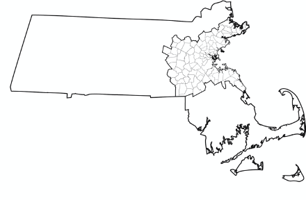 Map of Massachusetts showing study area